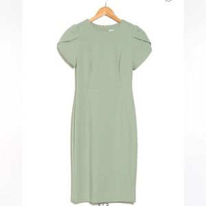 🌻 NWT! Green Calvin Klein Sheath Tulip Sleeve Dress - Size 20W